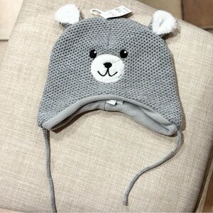 NWT Gray Bear Knit Kids Hat